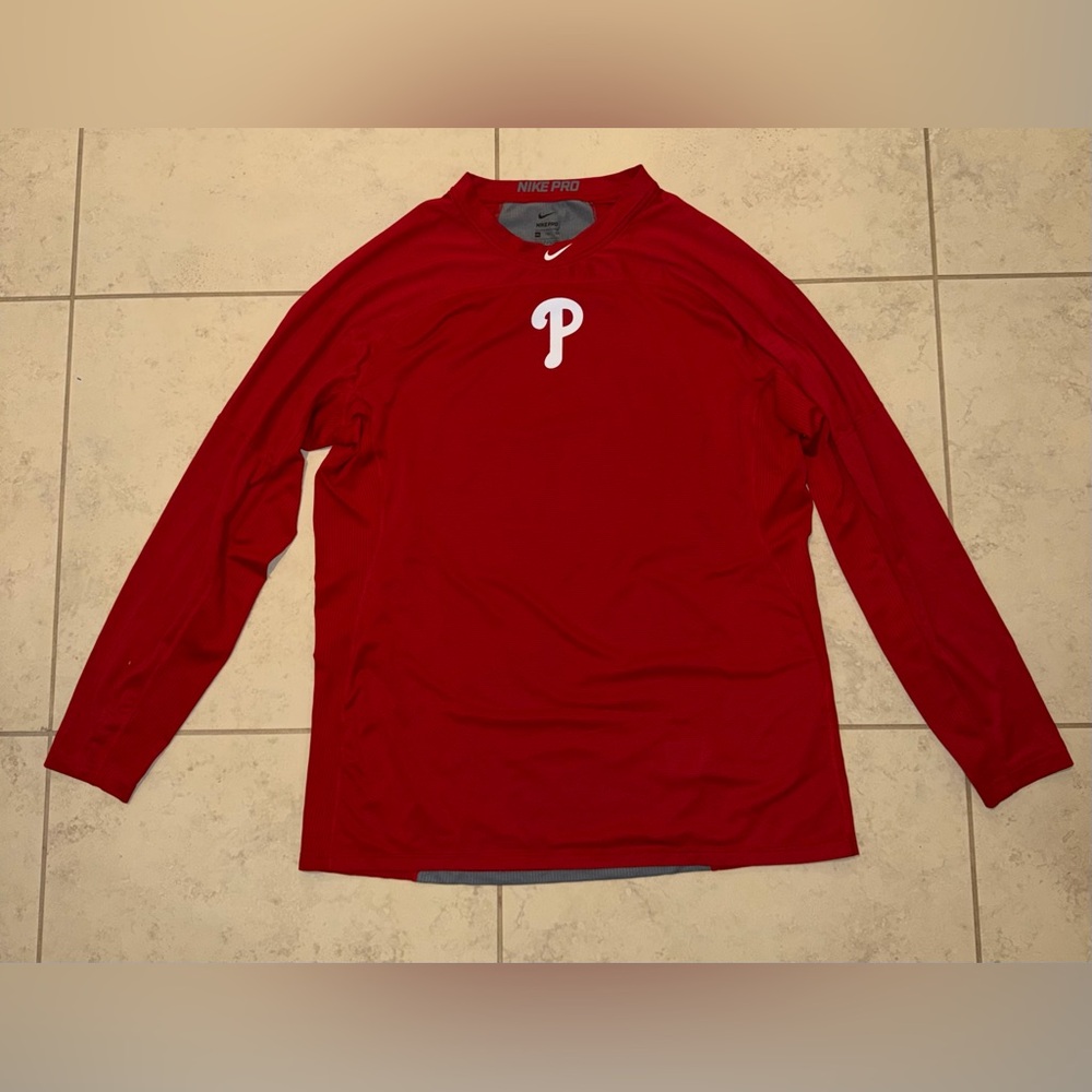 Nike Pro Philadelphia Phillies MLB Men’s XXL Red Long Sleeve Base Layer Shirt